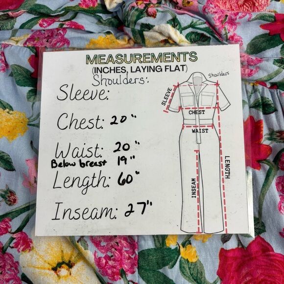 NWT Old Navy Multicolored Floral Jumpsuit Womens XL Linen Blend Boho Cottagecore - Picture 3 of 15